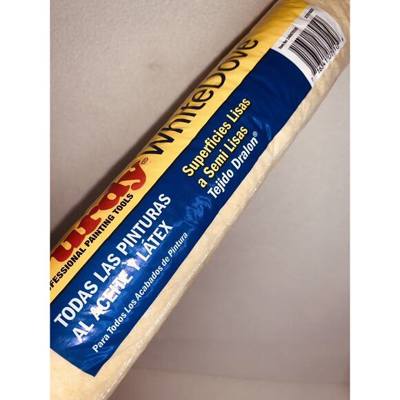 18" Nap Roller Purdy 140670182 White Dove Woven Dralon 3/8" Latex Oil Basd Paint - Picture 4 of 10